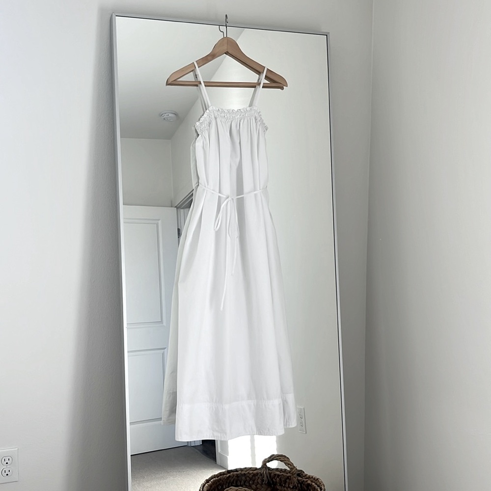 BANANA REPUBLIC White Cotton Midi Dress L-Tall